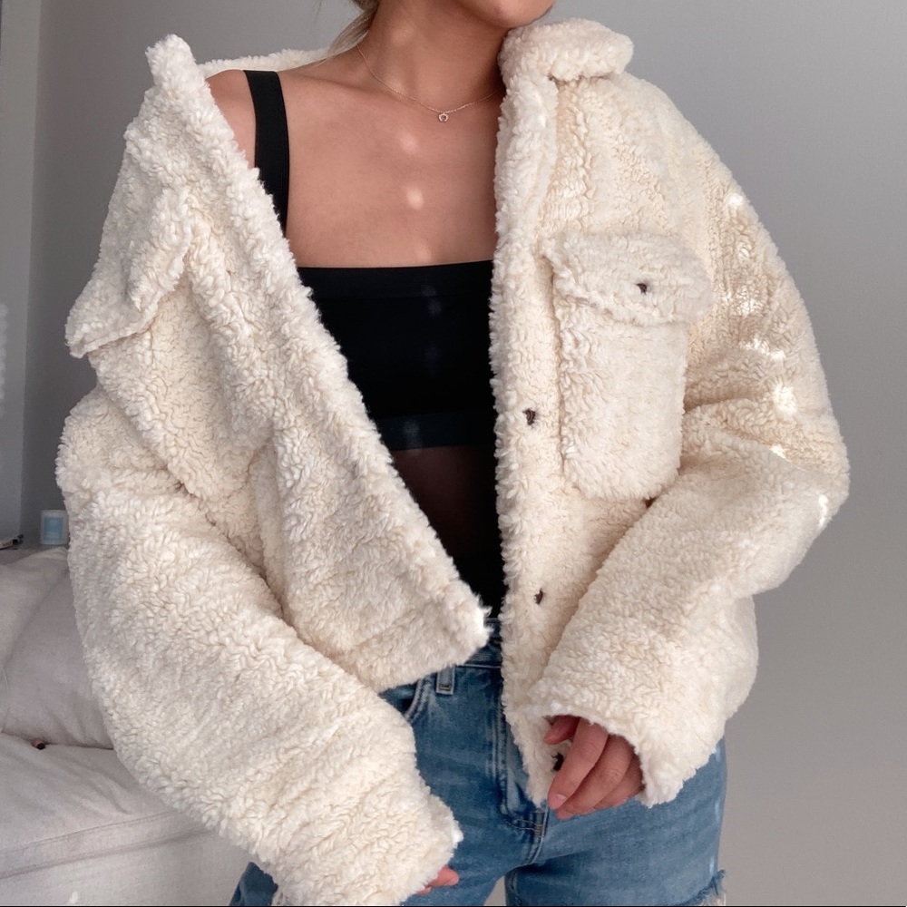 NEW Free People teddy faux fur jacket